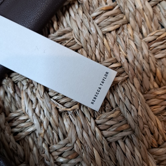 REBECCA TAYLOR VEGAN LEATHER WIDE LEG PANTS W/DRAWSTRING WAIST, DATE BROWN S - Picture 12 of 15